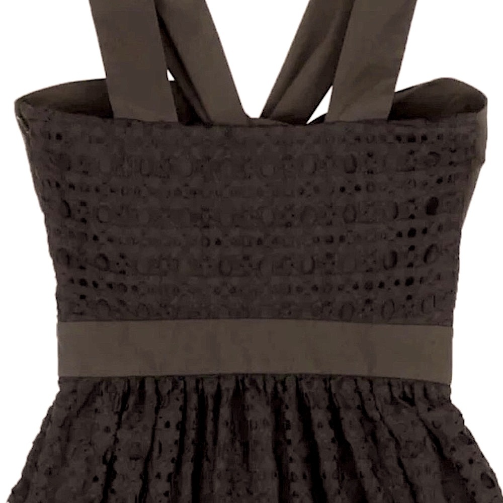 Size 8 Black Eyelet/Lace Strap Dress EU Size 38 (US Size 8) by BOUTIQUE MOSCHINO - Picture 5 of 6